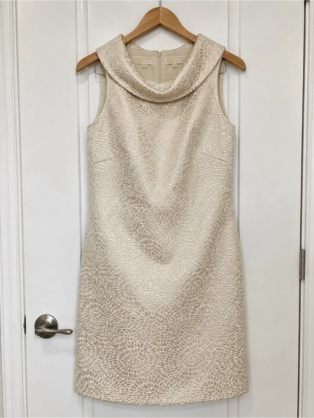 Michael Kors Metallic Floral Shift Dress 10 Jackie O Mod Cocktail